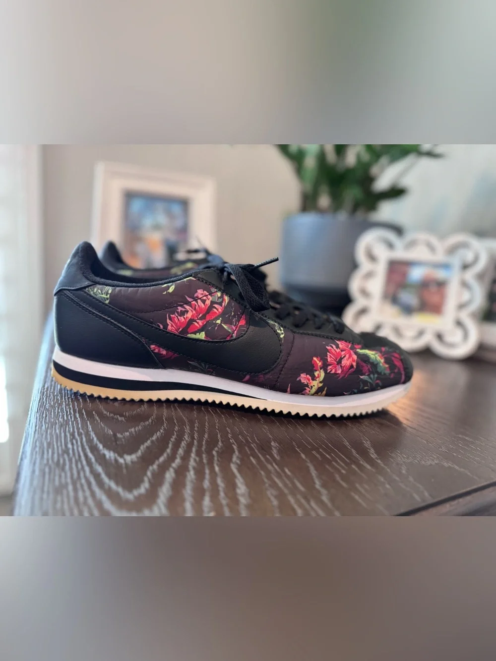 Nike Men’s Cortez Basic Black Floral Sneakers 11